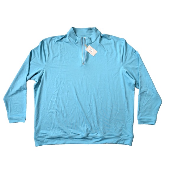 Peter Millar Other - Peter Millar Mens XXL Blue Poppy Perth Melange Performance 1/4 Zip NWT Reef